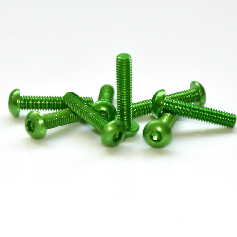 Suleve M3AH14 10Pcs M312mm Hex Socket Screws Round Head Cap Screw 7075 Aluminum Alloy