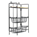 Wrought Iron 3-Tiers Storage Rack Adjusted Desktop Debris Ornaments Organizer Storage Shelf Home Wall Decoration