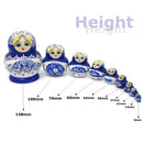 1 Set 10Pcs Russian Dolls Wooden Hand Painted Nesting Babushka Matryoshka Present Gift