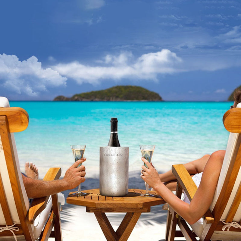 Circle Joy Stainless Steel Double Ice Bucket Efficient Insulation Mini Ice Bucket