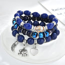 Bohemian Multilayer Tassel Beaded Bracelet Ethnic Wings Elephant Heart Colorful Pendant Bracelet