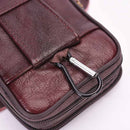 Outdoor Fashion Vertical Leather Men Waist Pack Portable Zip Coin Purse Phone Bag