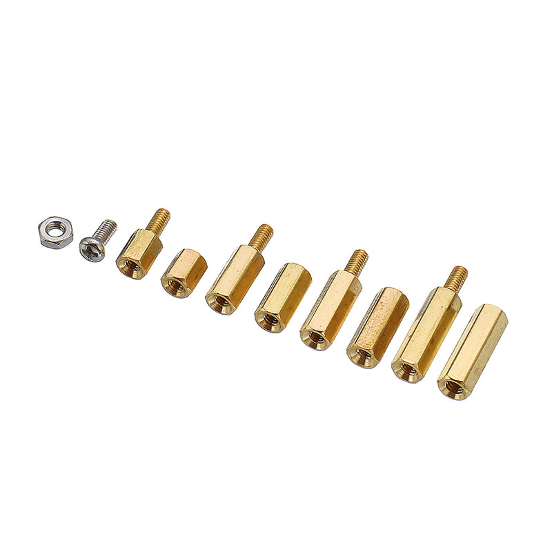 Suleve M2.5BH1 180Pcs M2.5 Brass Male-Female Hex Column Standoff Support Spacer Pillar Cross Screw Nut Assortment for PCB Board
