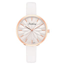 Colorful Leather Strap Simple Dial Fashion Gold Needle Ladies Dress Women Quartz Watch
