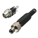 5.5x2.1mm DC Connector Plug With Screw Locking And Metal Panel Mount Socket