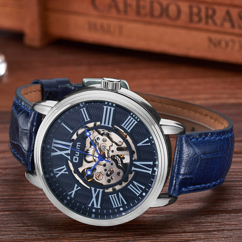 OULM 3688 Genuine Leather Automatic Mechanical Watch Business Style Male Wrist Watch