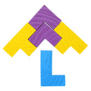 Topacc Wooden Tetris Puzzle Tangram Jigsaw Brain Teasers Game Toy Building Blocks Game Colorful Educational Kid Toy