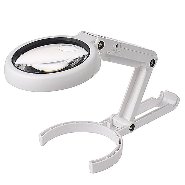 5x 10x USB 8 LED Lights Handheld Stand Desktop Reading Magnifier
