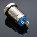 Silver 12mm LED Metal Push Button Latching Switch 4Pin Waterproof Push Button Switch