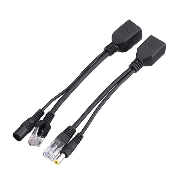 6pcs  POE Adapter Cable Tape Screened POE Switch Cable POE Splitter Injector Power Supply 12V Synthesizer Separator Combiner