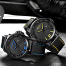 BREAK 3301 Casual Style Waterproof Men Wrist Watch Leather Strap Date Display Quartz Watch