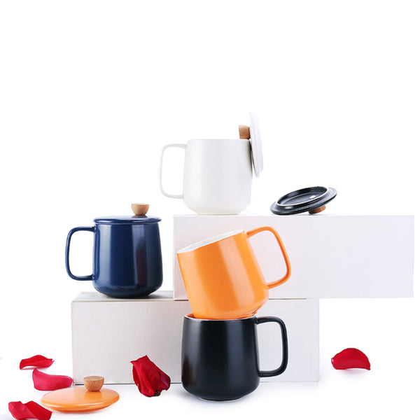 ZHIZAO 500CC Enamel Mug Four Seasons Version Coffee Milk Tea Mug Home Office Breakfast Cup