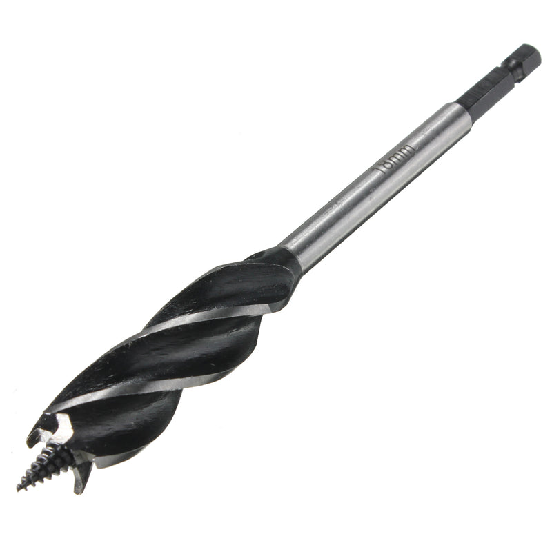 10pcs Four Slot Four Blade Wood Working Auger Drill Bit 10mm-32mm Hex Shank Bore Hole Twist Drill Bit