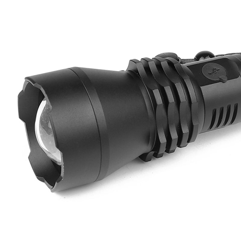 MECO 1285 XHP50 LED 3 Modes USB Rechargeable Telescopic Zoom LED Flashlight 18650/26650