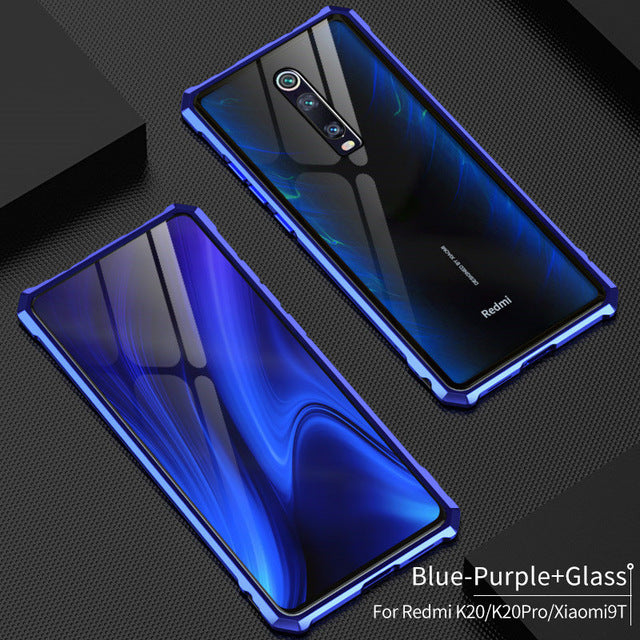 Bakeey Luxury Aluminum frame Metal Bumper&Tempered Glass Back Cover Protective Case for Xiaomi Mi9T / Mi 9T PRO / Redmi K20 / Redmi K20 Pro