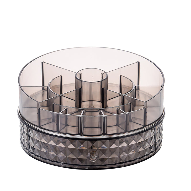 360 Degrees Rotating Cosmetic Storage Box Desktop Home Skin Care Organizer Storage Rack Dressing Table 1 / 2 Layers