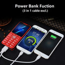 Bakeey H08 3.0 Inch 1800mAh Power Bank FM bluetooth Vibrator 4 SIM Card Quad Standby Feature Phone