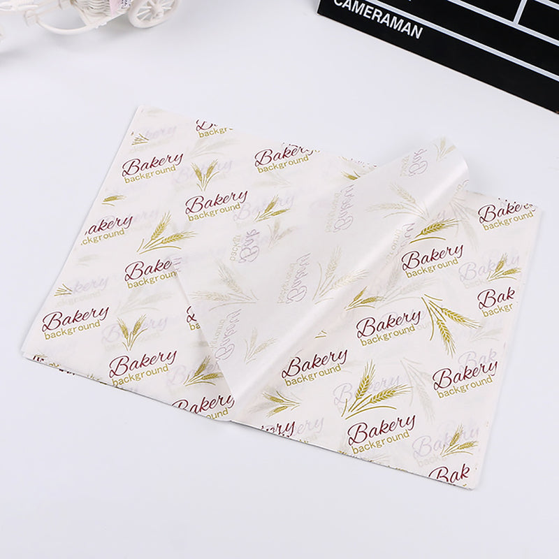 100pcs Kinds of Printed Greaseproof Baking Wax Weigh Paper Sandwich Hamburger Wrapping