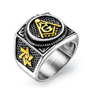 Personality Domineering Retro Masonic Titanium Steel Index Finger Ring