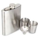 KCASA 8 Oz Stainless Steel Hip Flask Set With Funnel Hip Pocket Flagon Whiskey Brandy Vodka Pot Men