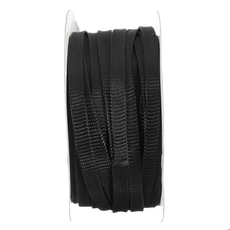 30m 8mm/10mm/12mm/15mm/20mm Expandable Wire Cable Sleeving Braided Tubing Black