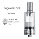 Longmada Mr.Bald 3 Atomizer B/C/D/E Wax Tank Glass Dry Herb 510 Threaded co2 Atomizer Quartz Vaporizer