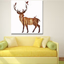 Miico Hand Painted Oil Paintings Simple Style-B Side Face Deer Wall Art For Home Decoration Painting