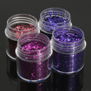 Dark Purple Nail Art Glitter Powder Sheet 1mm Sequins Sparkly Colorful Iridescent Acrylic Tips 10ml