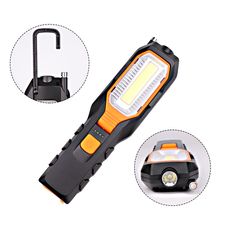 XANES 6302B COB + LED 4 Modes 90 Rotating Head Flashlight USB Rechargeable Work Light