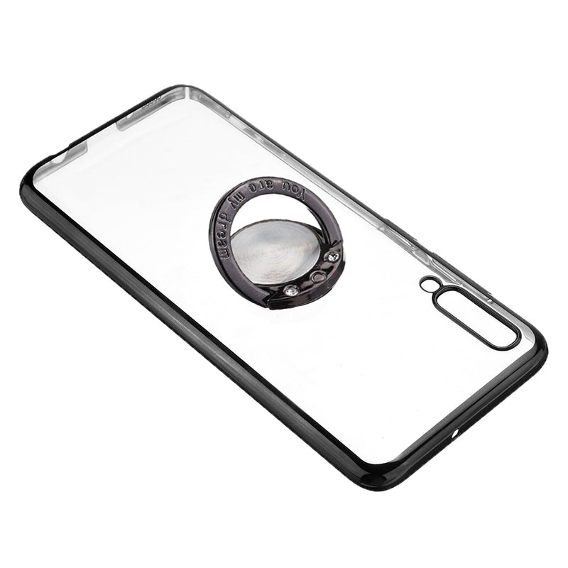 Bakeey Plating Transparent Shockproof PC Protective Case with Finger Ring for Samsung Galaxy A70