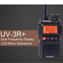 BAOFENG UV3R Plus Mini Walkie Talkie Intercom UHF VHF Dual Band Dual Display Full Channels FM Radio Flashlight