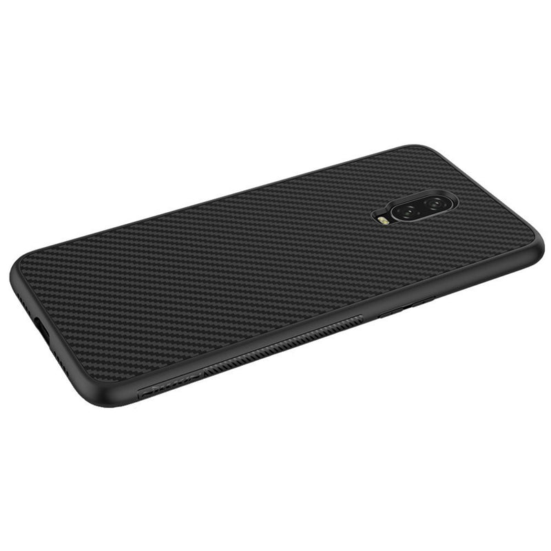NILLKIN Carbon Fiber Shockproof Back Cover Protective Case with Metal Plate for OnePlus 6T