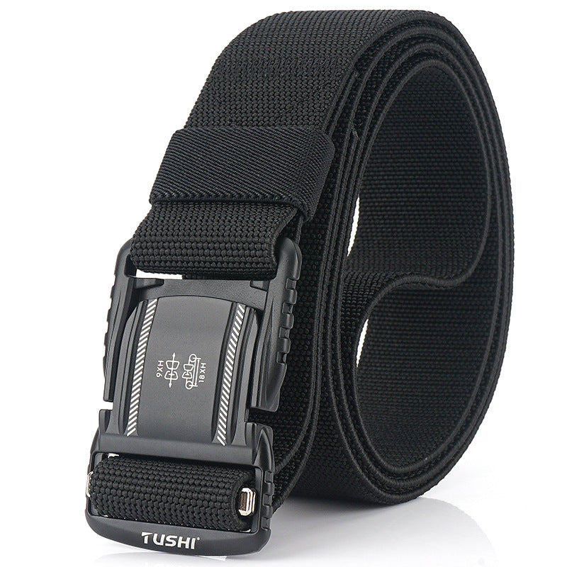 TUSHI 125cmx3.8cm Men Tactical Belt Outdoor Zinc Alloy Quick Release Buckle Casual Belts Waist Belts