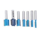 Drillpro 7Pcs 8mm Striaght Shank Router Bit Swallow Tail Woodworking Etching Milling Cutting Tools