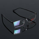 Metal Half Rimless Reading Glasses Myopic Eyewear Frame