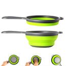 Folding Collapsible Fruit Vegetable Strainer Handle Colander Draining Basket Camping Picnic