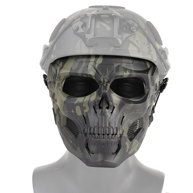 WoSporT Halloween Mask Party Game Skull Tactical Fast Helmet Paintball Airsoft Camouflage