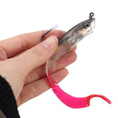 ZANLURE 5pcs 10cm 14.7g Pencil Soft Fishing Lure 5 Colors Soft Baits Hook Salt/Freshwater Fishing