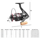 ZANLURE 12BB Spinning Fishing Reel 12BB Metal Spool Folding Arm Left Right 5.2:1