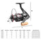 ZANLURE 12BB Spinning Fishing Reel 12BB Metal Spool Folding Arm Left Right 5.2:1