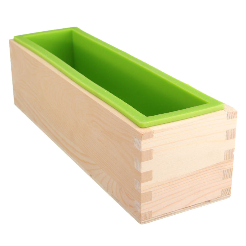 Rectangle Silicone Soap Mold Wooden Box DIY Tool Toast Loaf Cake Baking Mold