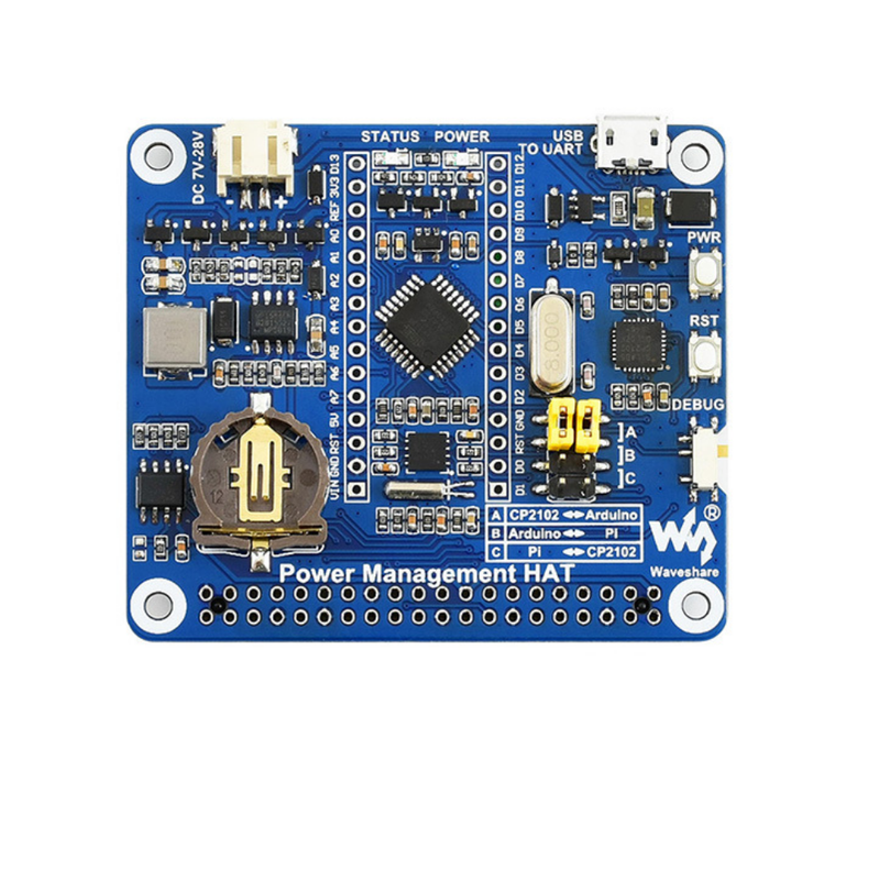 Intelligent Power Management Board ATmega328P MCU PCF8523 RTC Clock Built-in Protection Circuit Smart Control Module for Raspberry Pi