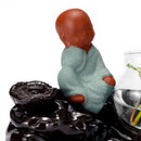 Ceramic Backflow Incense Burner With Glass Hydroponic Bottle Vase House Decorative Ornaments