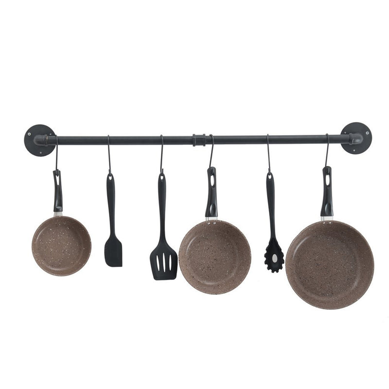 Wall Hanging Rail Rack Kitchen Utensil Wall Mounted Hanging Storage Shelf Rack