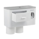 Wall Mount Adsorption Toothbrush Holder Inverted Cups with Toothpaste Squeezer