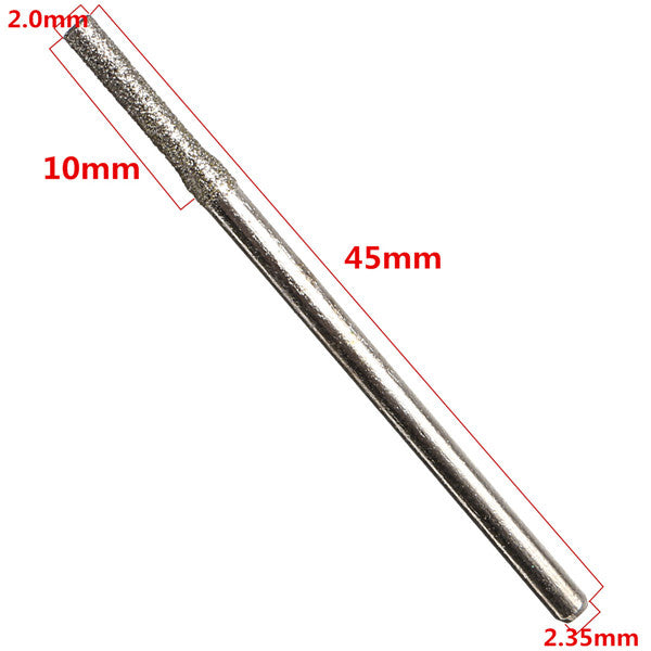 20pcs 2.35mm Shank Diamond Coated Drill Bits Glass Tile Ceramic Marble Rotary Tool Set