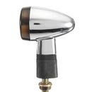 Motorcycle Chrome Smoke Bullet LED Turn Signal Blinker Cafe Racer Light Custom