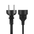 Digoo AC Power Extension Cable Cord 1X 3M EU or 10X 0.3M EU US Black PVC Rubber