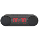 LED Display Alarm Clock Dual Driver Unit FM Radio Aux TF Card Heavy Bass bluetooth Speaker With Mic