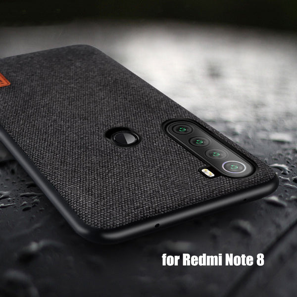 Bakeey Luxury Fabric Splice Soft Silicone Edge Shockproof Protective Case For Xiaomi Redmi Note 8